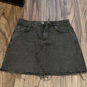 Black high waisted mini jean skirt